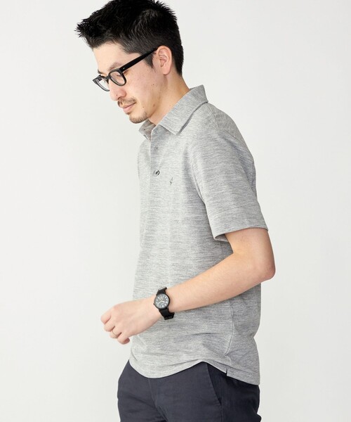 SHIPS（シップス）の「【WEB限定】SHIPS: 吸水速乾・UVケア Drymix（R）ワンポイントロゴ レギュラーカラー ポロシャツ（ポロシャツ・メンズ・ライトグレー/ネイビー/ブラック/ベージュ/ブルー/ダークグレー/ロイヤルブルー/ライトブルー/グレー・XX-LARGE/X-LARGE/LARGE/SMALL/MEDIUM）」の13枚目の写真