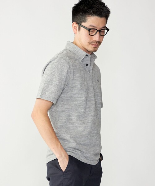SHIPS（シップス）の「【WEB限定】SHIPS: 吸水速乾・UVケア Drymix（R）ワンポイントロゴ レギュラーカラー ポロシャツ（ポロシャツ・メンズ・ライトグレー/ネイビー/ブラック/ベージュ/ブルー/ダークグレー/ロイヤルブルー/ライトブルー/グレー・XX-LARGE/X-LARGE/LARGE/SMALL/MEDIUM）」の15枚目の写真