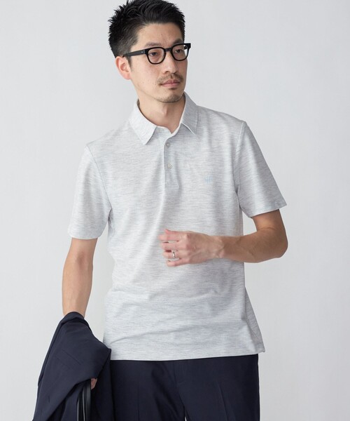 SHIPS（シップス）の「【WEB限定】SHIPS: 吸水速乾・UVケア Drymix（R）ワンポイントロゴ レギュラーカラー ポロシャツ（ポロシャツ・メンズ・ライトグレー/ネイビー/ブラック/ベージュ/ブルー/ダークグレー/ロイヤルブルー/ライトブルー/グレー・XX-LARGE/X-LARGE/LARGE/SMALL/MEDIUM）」の19枚目の写真