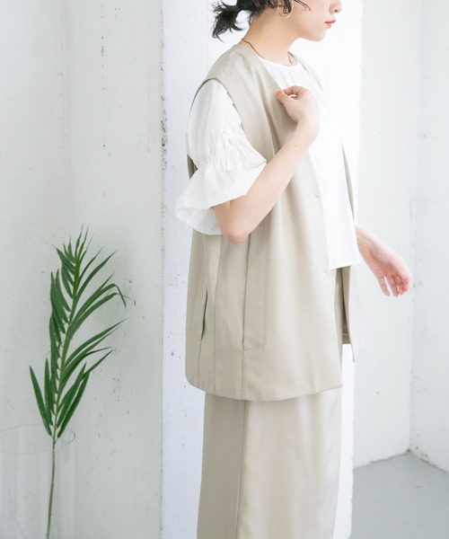 KBF(ケイビーエフ)の「セパレートベストワンピース(ワンピース・レディース・ブラック/ベージュ/モカ・ONE)」の5枚目の写真