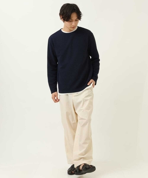 a.v.v(アーヴェヴェ)の「【カットソー+レイヤードインナーの2点セット】タックプルオーバー(Tシャツ/カットソー・メンズ・アイボリー/ライトブルー/ネイビー・46/50/48/44)」の13枚目の写真