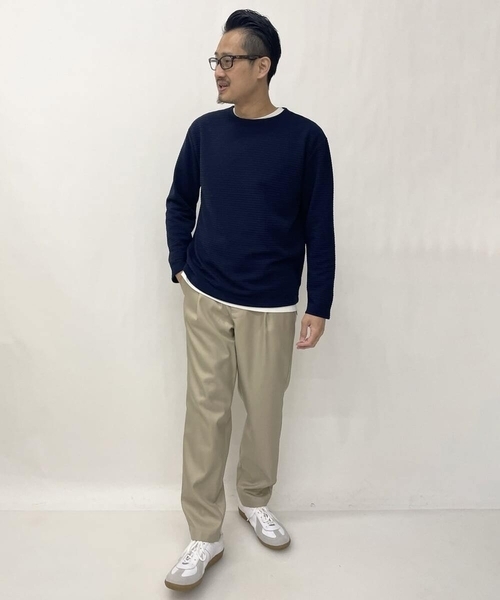 a.v.v(アーヴェヴェ)の「【カットソー+レイヤードインナーの2点セット】タックプルオーバー(Tシャツ/カットソー・メンズ・アイボリー/ライトブルー/ネイビー・46/50/48/44)」の19枚目の写真