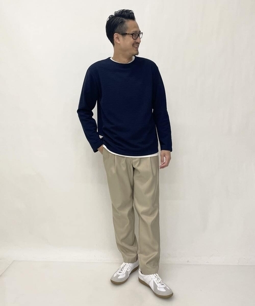 a.v.v(アーヴェヴェ)の「【カットソー+レイヤードインナーの2点セット】タックプルオーバー(Tシャツ/カットソー・メンズ・アイボリー/ライトブルー/ネイビー・46/50/48/44)」の20枚目の写真