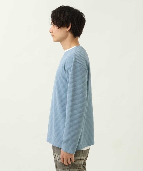 a.v.v(アーヴェヴェ)の「【カットソー+レイヤードインナーの2点セット】タックプルオーバー(Tシャツ/カットソー・メンズ・アイボリー/ライトブルー/ネイビー・46/50/48/44)」の4枚目の写真