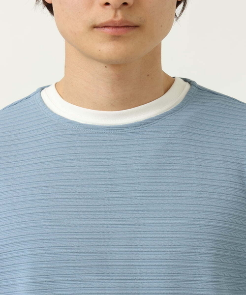 a.v.v(アーヴェヴェ)の「【カットソー+レイヤードインナーの2点セット】タックプルオーバー(Tシャツ/カットソー・メンズ・アイボリー/ライトブルー/ネイビー・46/50/48/44)」の6枚目の写真