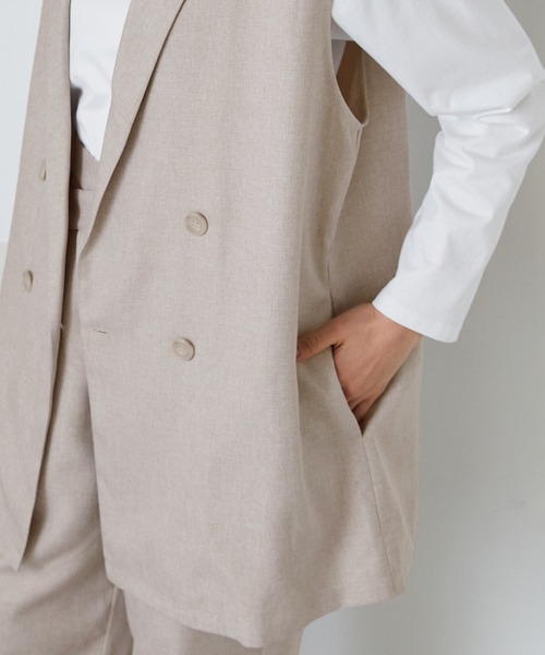forksy.（フォルクシー）の「【forksy.】ミドル丈ダブル釦ベストジレ（ベスト・レディース・ネイビー/ベージュ/グレー・FREE）」の13枚目の写真
