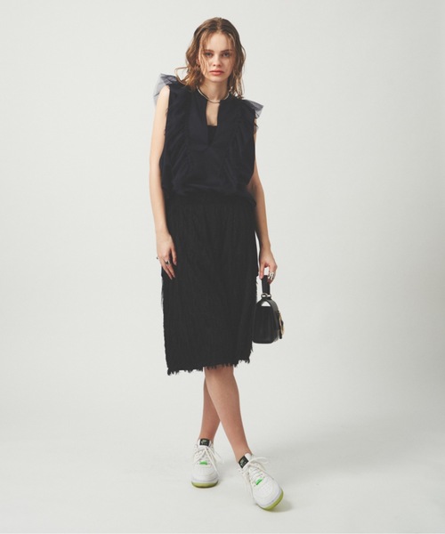 LA BELLE ETUDE(ラベルエチュード)の「チュール×フリンジハーフパンツ(その他パンツ・レディース・ホワイト/ブラック・FREE)」の9枚目の写真