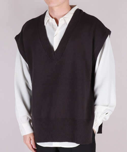 キタン 23AW サイドボタンデザインプルオーバー中綿ウールジレ / ベスト キタン 23AW サイドボタンデザインプルオーバー中綿ウールジレ