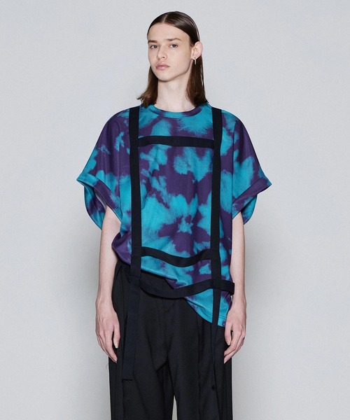 SHAREEF（シャリーフ）の「FOG PT BIG DOLMAN-T（Tシャツ/カットソー・メンズ・グリーン/パープル・2/1）」の2枚目の写真