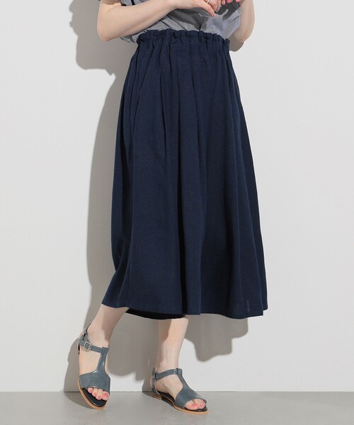 BEAMS HEART(ビームスハート)の「麻混ガウチョパンツ(その他パンツ・レディース・オリーブ/ネイビー/イエロー/ホワイト系その他5/グリーン系その他4・FREE)」の8枚目の写真