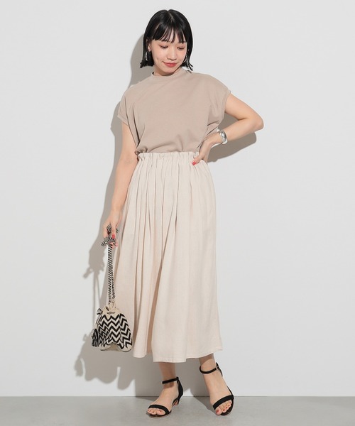 BEAMS HEART(ビームスハート)の「麻混ガウチョパンツ(その他パンツ・レディース・オリーブ/ネイビー/イエロー/ホワイト系その他5/グリーン系その他4・FREE)」の7枚目の写真
