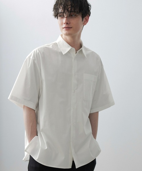 Anchor Smith(アンカー スミス)の「サイドスリットルーズレギュラーカラーブロードS/Sシャツ(シャツ/ブラウス・メンズ・チャコール/サックスブルー/ホワイト/ライトベージュ/ブラック/グレー系/ブルー系・M/L)」の11枚目の写真