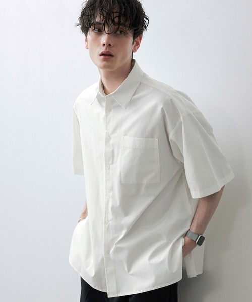 Anchor Smith(アンカー スミス)の「サイドスリットルーズレギュラーカラーブロードS/Sシャツ(シャツ/ブラウス・メンズ・チャコール/サックスブルー/ホワイト/ライトベージュ/ブラック/グレー系/ブルー系・M/L)」の12枚目の写真
