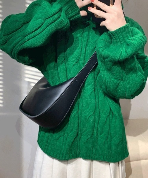 moment+（モーメントプラス）の「【累計販売枚数1万枚突破！】ワンハンドルハーフムーンハンドバッグ（ハンドバッグ・レディース・ブラック/ブラウン/アイボリー・FREE）」の6枚目の写真