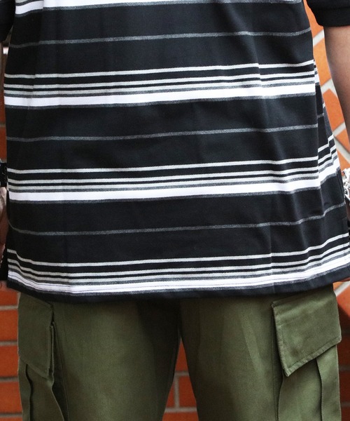 Cal Top（キャルトップ）の「CALTOP ボーダーポロシャツ（ポロシャツ・メンズ・チャコールグレー/ブラック・MEDIUM/LARGE/X-LARGE/SMALL）」の18枚目の写真