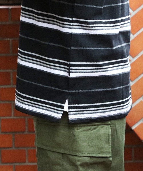 Cal Top（キャルトップ）の「CALTOP ボーダーポロシャツ（ポロシャツ・メンズ・チャコールグレー/ブラック・MEDIUM/LARGE/X-LARGE/SMALL）」の19枚目の写真