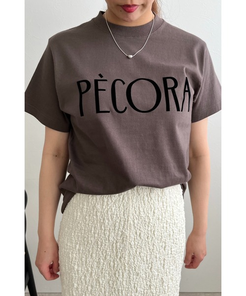 palm RICHE(ポームリシュ)の「フロッキープリント ペコラTシャツ(Tシャツ/カットソー・レディース・ネイビー/オフホワイト/チャコールグレー・M)」の18枚目の写真