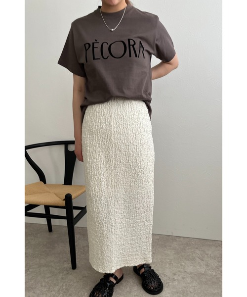 palm RICHE(ポームリシュ)の「フロッキープリント ペコラTシャツ(Tシャツ/カットソー・レディース・ネイビー/オフホワイト/チャコールグレー・M)」の14枚目の写真