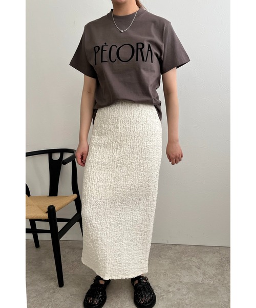 palm RICHE(ポームリシュ)の「フロッキープリント ペコラTシャツ(Tシャツ/カットソー・レディース・ネイビー/オフホワイト/チャコールグレー・M)」の16枚目の写真
