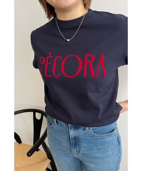 palm RICHE(ポームリシュ)の「フロッキープリント ペコラTシャツ(Tシャツ/カットソー・レディース・ネイビー/オフホワイト/チャコールグレー・M)」の17枚目の写真