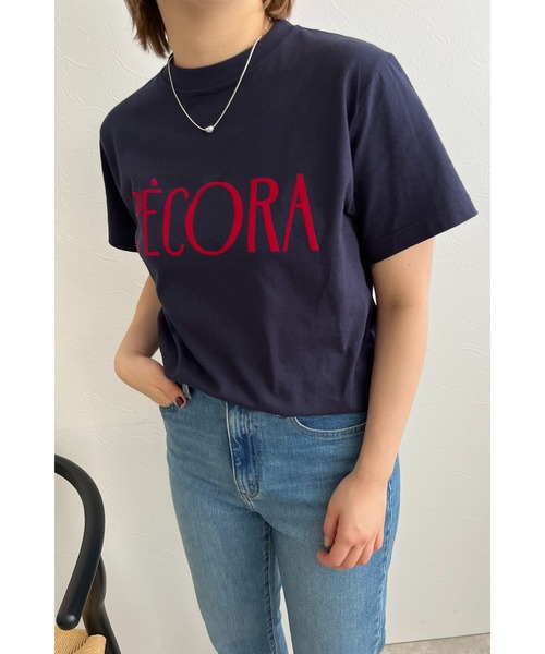 palm RICHE(ポームリシュ)の「フロッキープリント ペコラTシャツ(Tシャツ/カットソー・レディース・ネイビー/オフホワイト/チャコールグレー・M)」の13枚目の写真
