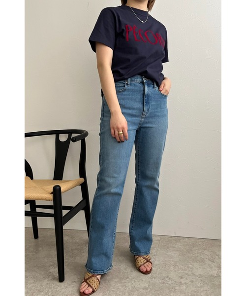 palm RICHE(ポームリシュ)の「フロッキープリント ペコラTシャツ(Tシャツ/カットソー・レディース・ネイビー/オフホワイト/チャコールグレー・M)」の12枚目の写真