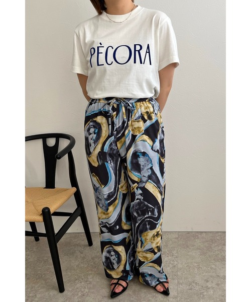 palm RICHE(ポームリシュ)の「フロッキープリント ペコラTシャツ(Tシャツ/カットソー・レディース・ネイビー/オフホワイト/チャコールグレー・M)」の10枚目の写真