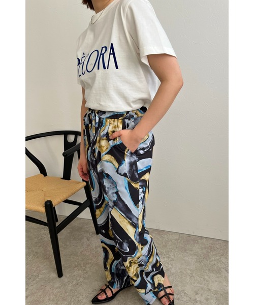 palm RICHE(ポームリシュ)の「フロッキープリント ペコラTシャツ(Tシャツ/カットソー・レディース・ネイビー/オフホワイト/チャコールグレー・M)」の15枚目の写真
