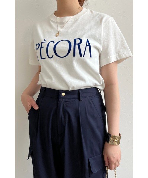 palm RICHE(ポームリシュ)の「フロッキープリント ペコラTシャツ(Tシャツ/カットソー・レディース・ネイビー/オフホワイト/チャコールグレー・M)」の20枚目の写真