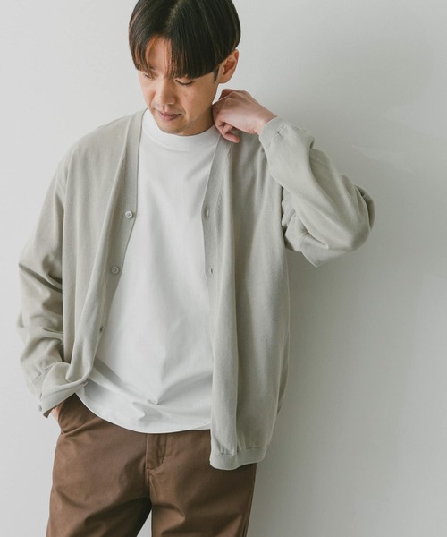 URBAN RESEARCH DOORS（アーバンリサーチドアーズ）の「強撚Vネックカーディガン（カーディガン/ボレロ・メンズ・イエロー/ブルー/チャコールグレー/ライトグレー・MEDIUM/LARGE）」の3枚目の写真