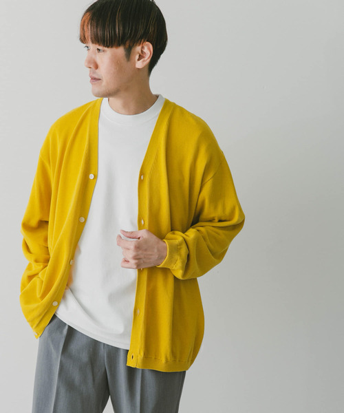 URBAN RESEARCH DOORS（アーバンリサーチドアーズ）の「強撚Vネックカーディガン（カーディガン/ボレロ・メンズ・イエロー/ブルー/チャコールグレー/ライトグレー・MEDIUM/LARGE）」の18枚目の写真