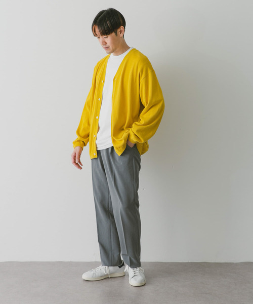 URBAN RESEARCH DOORS（アーバンリサーチドアーズ）の「強撚Vネックカーディガン（カーディガン/ボレロ・メンズ・イエロー/ブルー/チャコールグレー/ライトグレー・MEDIUM/LARGE）」の15枚目の写真