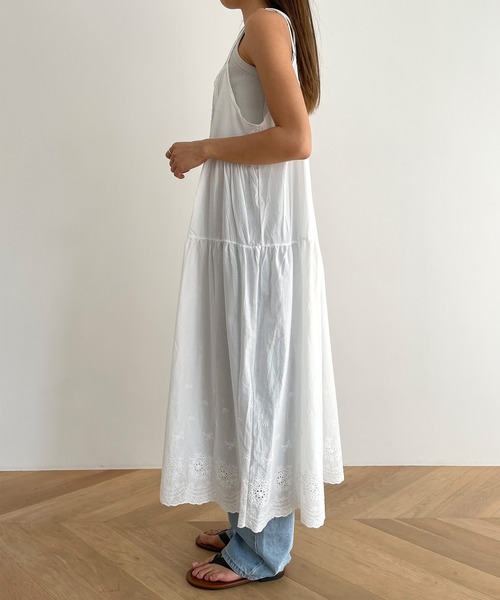 CANAL JEAN（キャナルジーン）の「smileyranna コットンレースキャミワンピース（ワンピース・レディース・ホワイト・ONE SIZE）」の8枚目の写真