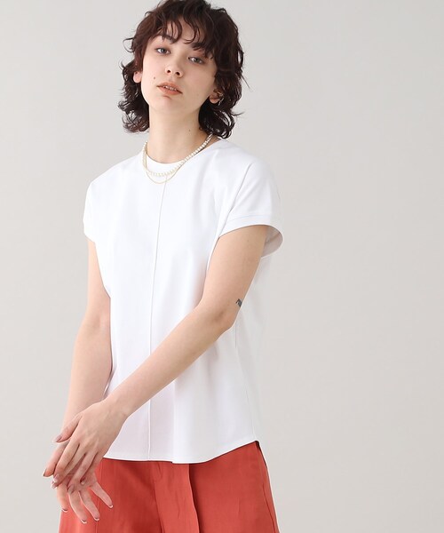 GALLEST(ギャレスト)の「フレンチクルートップス【ウォッシャブル】(Tシャツ/カットソー・レディース・グリーン/ホワイト系/ブラック・38/05)」の2枚目の写真