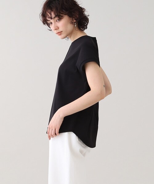 GALLEST(ギャレスト)の「フレンチクルートップス【ウォッシャブル】(Tシャツ/カットソー・レディース・グリーン/ホワイト系/ブラック・38/05)」の3枚目の写真