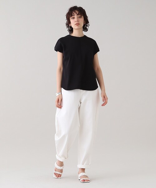 GALLEST(ギャレスト)の「フレンチクルートップス【ウォッシャブル】(Tシャツ/カットソー・レディース・グリーン/ホワイト系/ブラック・38/05)」の22枚目の写真