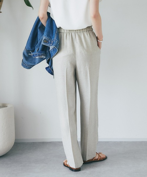 RIVE DROITE（リヴドロワ）の「手洗い可能/リネンライクセミワイドパンツ（その他パンツ・レディース・ブラック/ベージュ・36/38）」の9枚目の写真