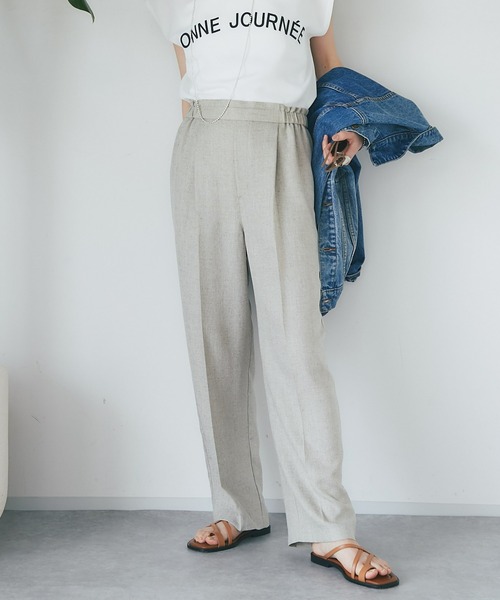 RIVE DROITE（リヴドロワ）の「手洗い可能/リネンライクセミワイドパンツ（その他パンツ・レディース・ブラック/ベージュ・36/38）」の22枚目の写真