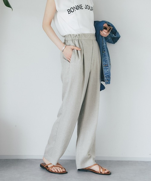 RIVE DROITE（リヴドロワ）の「手洗い可能/リネンライクセミワイドパンツ（その他パンツ・レディース・ブラック/ベージュ・36/38）」の6枚目の写真