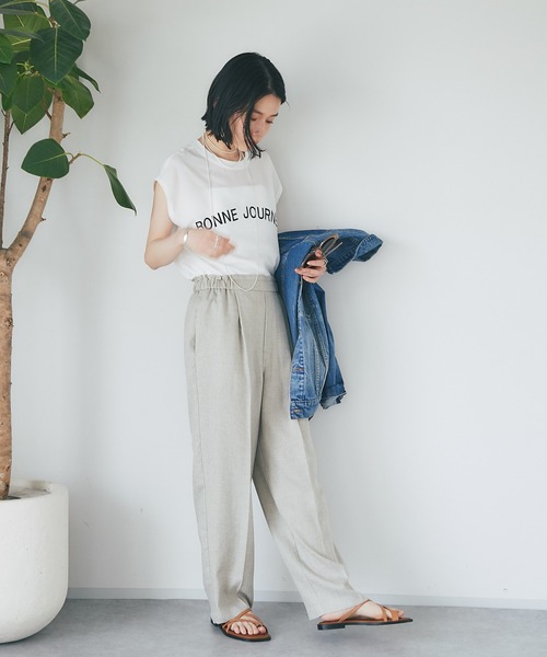 RIVE DROITE（リヴドロワ）の「手洗い可能/リネンライクセミワイドパンツ（その他パンツ・レディース・ブラック/ベージュ・36/38）」の16枚目の写真