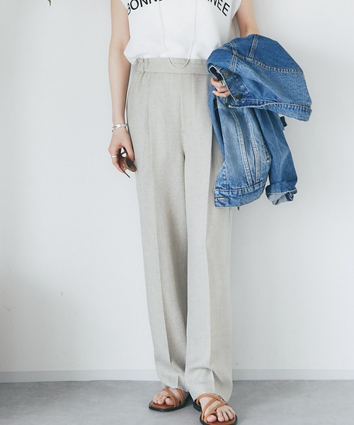 RIVE DROITE（リヴドロワ）の「手洗い可能/リネンライクセミワイドパンツ（その他パンツ・レディース・ブラック/ベージュ・36/38）」の3枚目の写真