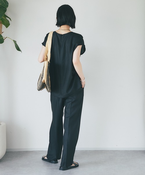 RIVE DROITE（リヴドロワ）の「手洗い可能/リネンライクセミワイドパンツ（その他パンツ・レディース・ブラック/ベージュ・36/38）」の20枚目の写真