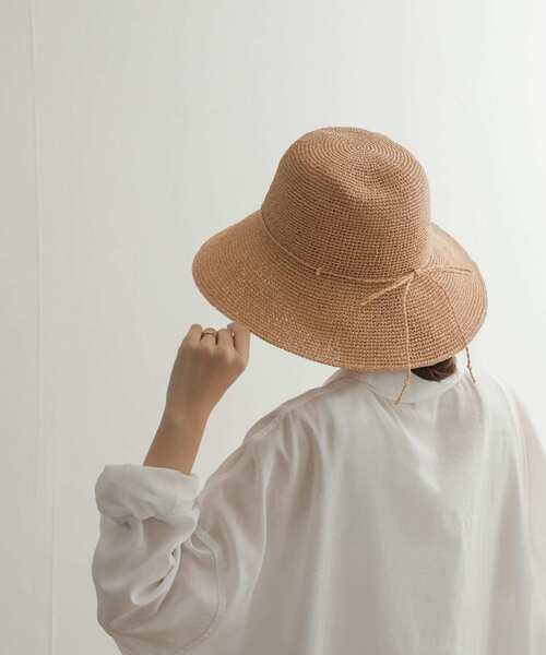 URBAN RESEARCH DOORS(アーバンリサーチドアーズ)の「細編みペーパーハット(ハット・レディース・ベージュ/ナチュラル・-)」の3枚目の写真