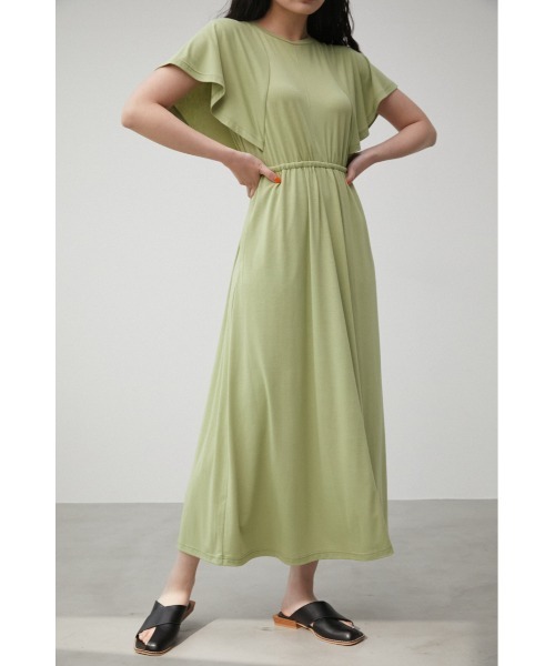 AZUL by moussy（アズールバイマウジー）の「【トライファンクション】 ICE CLEAN FLARE SLEEVE OP/アイスクリーンフレアスリーブワンピース（ワンピース・レディース・ブラック/ライトグリーン/ライトグレー・SMALL/MEDIUM）」の3枚目の写真