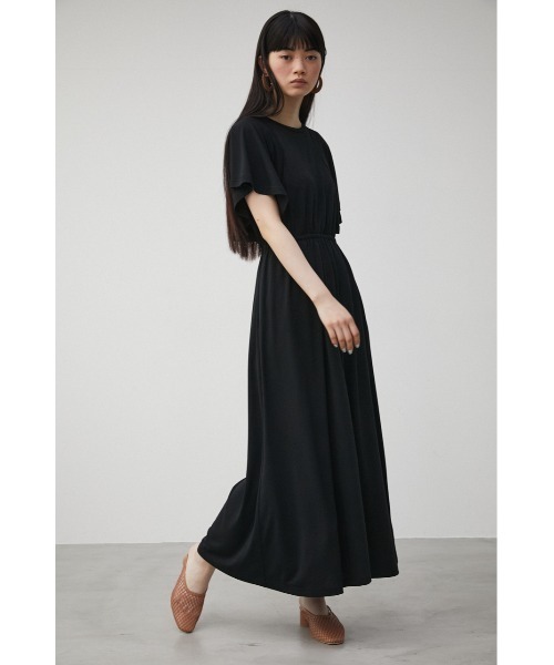 AZUL by moussy（アズールバイマウジー）の「【トライファンクション】 ICE CLEAN FLARE SLEEVE OP/アイスクリーンフレアスリーブワンピース（ワンピース・レディース・ブラック/ライトグリーン/ライトグレー・SMALL/MEDIUM）」の4枚目の写真