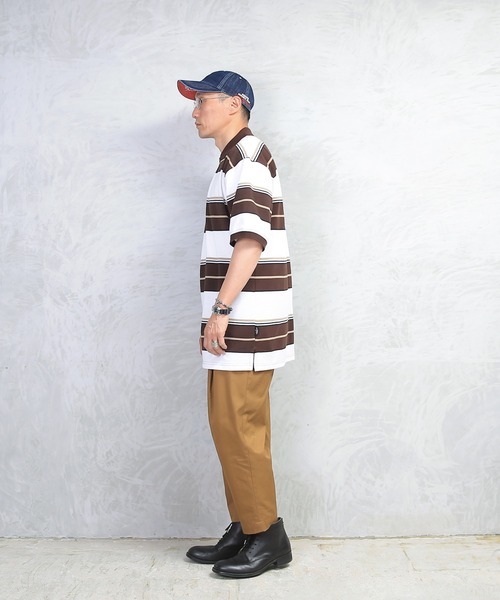 WAIPER.inc（ワイパーインク）の「Cal Top STRIPE BORDER POLO SHIRTS（ポロシャツ・メンズ・ブラック/ブラウン/チャコールグレー・M/XL/L/S）」の13枚目の写真