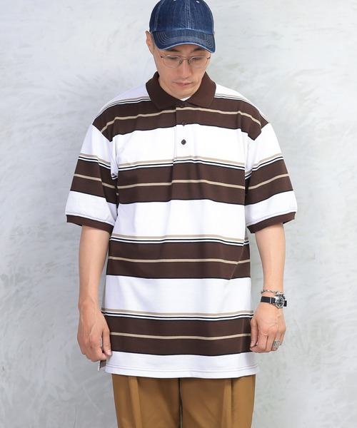 WAIPER.inc（ワイパーインク）の「Cal Top STRIPE BORDER POLO SHIRTS（ポロシャツ・メンズ・ブラック/ブラウン/チャコールグレー・M/XL/L/S）」の15枚目の写真
