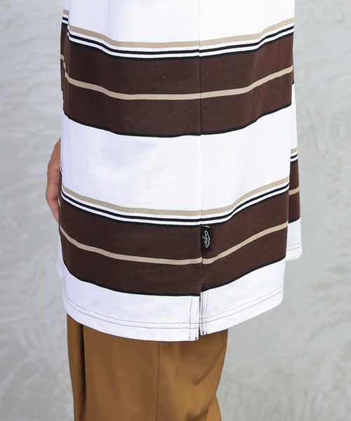 WAIPER.inc（ワイパーインク）の「Cal Top STRIPE BORDER POLO SHIRTS（ポロシャツ・メンズ・ブラック/ブラウン/チャコールグレー・M/XL/L/S）」の18枚目の写真