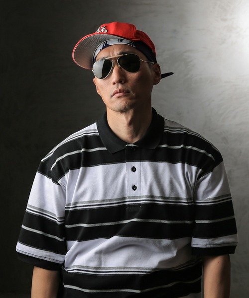 WAIPER.inc（ワイパーインク）の「Cal Top STRIPE BORDER POLO SHIRTS（ポロシャツ・メンズ・ブラック/ブラウン/チャコールグレー・M/XL/L/S）」の5枚目の写真