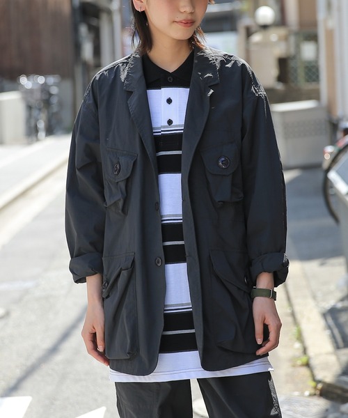 WAIPER.inc（ワイパーインク）の「Cal Top STRIPE BORDER POLO SHIRTS（ポロシャツ・メンズ・ブラック/ブラウン/チャコールグレー・M/XL/L/S）」の22枚目の写真